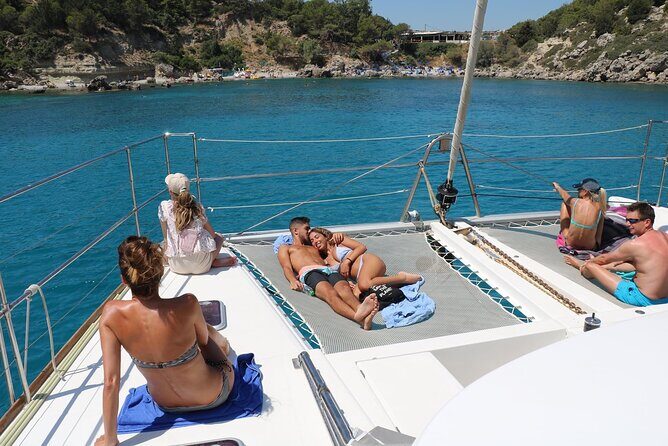 Catamaran Cruises Rhodes - 6 Hours Day Cruise ALL INCLUSIVE - Food, drinks, and the crew details that make the day easier