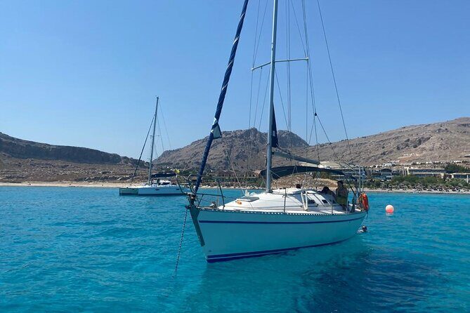 Daytour Sailboat with Lunch/drinks in Lindos area - The east-coast route: Bay of Navarone first, then Kiotari Beach