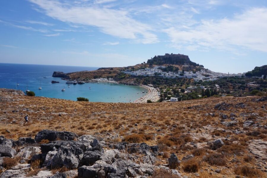 Hiking Tour Exploring Lindos - The return route: the little church, Vlycha coast views, and a possible swim