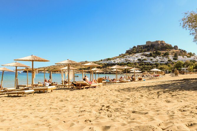 Lindos Day Cruise from Rhodes Town with Swimming stops and Hotel Transfers - Tsambika Beach: second swim stop for a water-and-sun reset