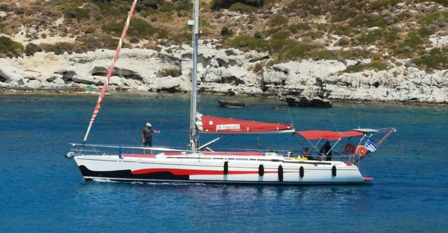 Lindos: Full-Day Private Sailing Cruise - Stop One: Red Sand Beach, the Boat-Only Reward