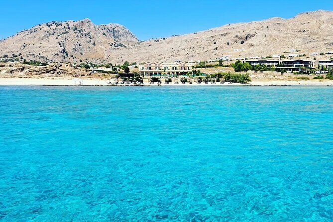Lindos, Pefkos:Summer Breeze 3 Hour All Inclusive Swimming Cruise - Stop 1: Lindos Beach Hidden Caves for Snorkel Swims