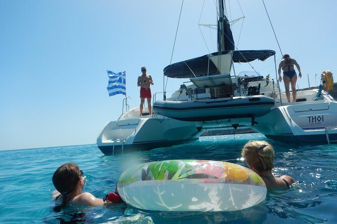 Private CATAMARAN daytrip - Lindos/ Rhodos with Lunch and drinks - From 10:30 a.m. pickup to Sabinas Watersport Rhodos