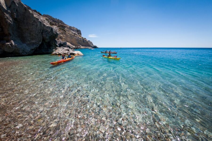 Rhodes: 2-Day Sea Kayaking and Hiking Combo Activity - Elafos and Elafina, Villa de Vecchi, and Profitis Elias Church at the Top