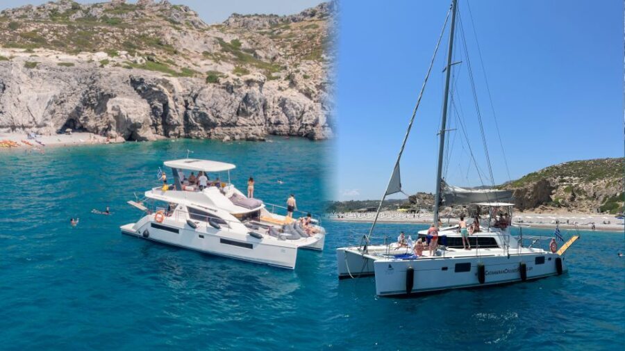 Rhodes: All-Inclusive Catamaran Cruise with Lunch and Drinks - Ladiko Bay: Clear Water and a “Just Swim” Atmosphere