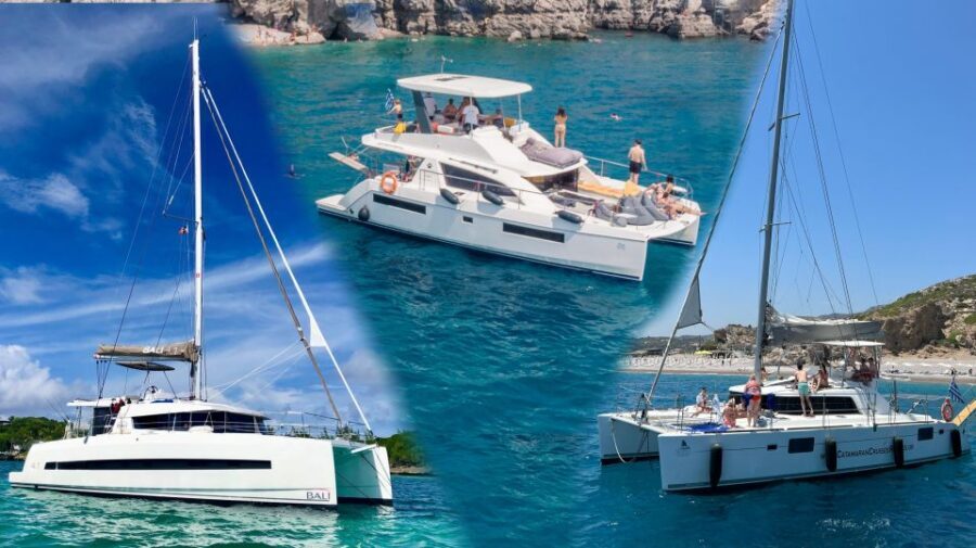 Rhodes: All-Inclusive Catamaran Cruise with Lunch and Drinks - Sailing Catamaran vs Power Catamaran: Pick the Swim Line-Up