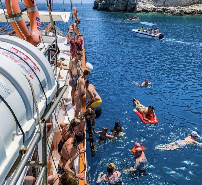 Rhodes: Cruise with 3 Stops, Lunch and Unlimited Drinks - Afandou Beach: Longer Time, More Swimming, and Lunch Served Right After