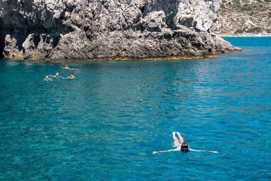 Rhodes: Full Day East Coast Bay to Bay Boat Trip with Lunch - Mandraki Port to Open Water: Starting the Day Smoothly