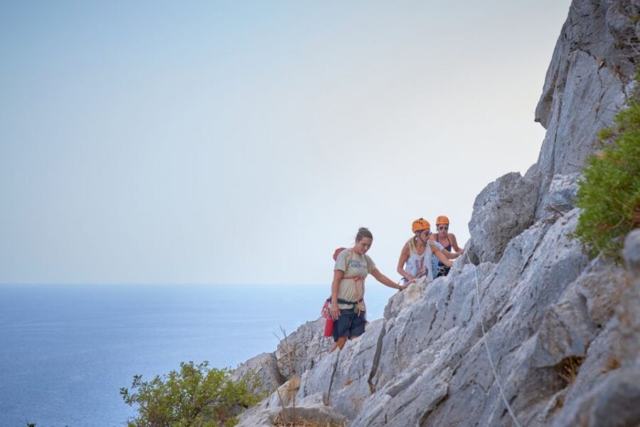 Rhodes: Ladiko Bay Rock Climbing and Rappelling Experience - Climbing at Ladiko: routes for mixed comfort levels