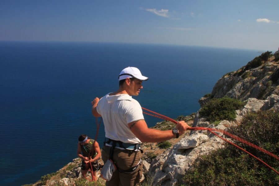 Rhodes: Ladiko Bay Rock Climbing and Rappelling Experience - The 35-meter cave rappel: adrenaline with control