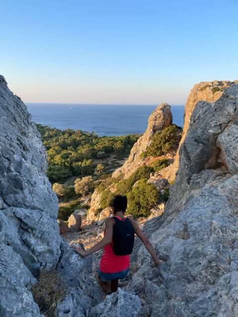 Rhodes: Pefkos-Navarone Bay, “the magic of sunrise” - The return route through pine and the sea-above path