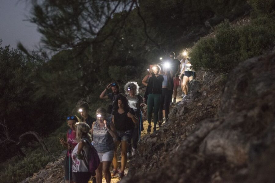 Rhodes: Profitis Ilias Guided Sunset Hike - Headlamps on the descent: the real “adventure” part