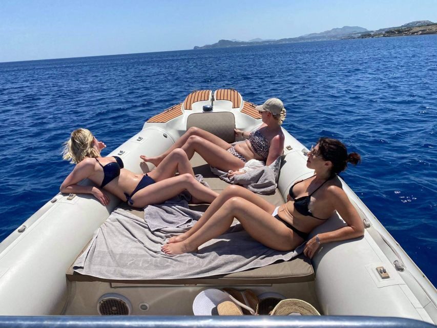 Rhodes: RIB Cruise with Drinks and 4 Swim Stops - Ladiko and Traganou: two different beach moods, both made for quick swims