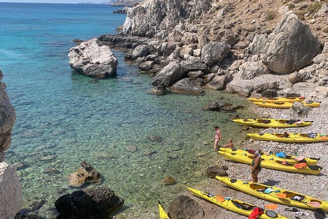 Rhodes Sea Kayaking Adventure small groups incl.Transfer & snack - Feraklos and Charaki: Castle Paddling, Cave Exploration, and Picnic Time