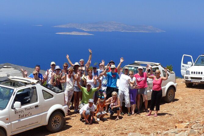 Rhodes Self Drive 4x4 Safari Adventure - North pick ups - Route overview: Psinthos to Afandou, with off-road hills and village pauses