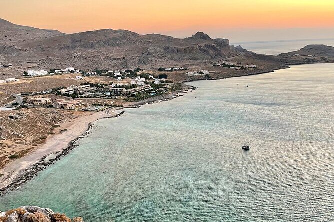 Small group hiking from Pefkos to Navarone Bay at sunrise - Stop for Bay of Navarone at First Light: The View Setup